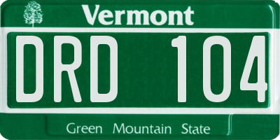 VT license plate DRD104