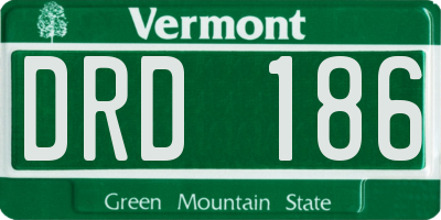 VT license plate DRD186