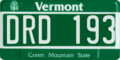 VT license plate DRD193