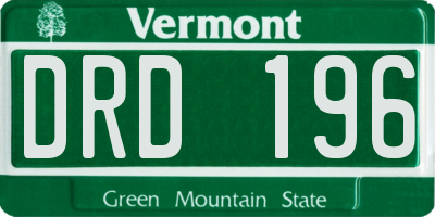 VT license plate DRD196