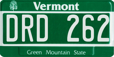 VT license plate DRD262