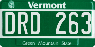 VT license plate DRD263