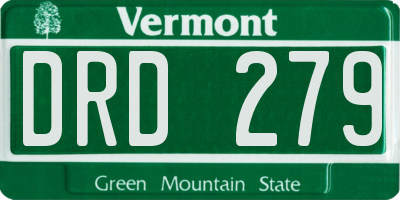 VT license plate DRD279