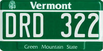 VT license plate DRD322
