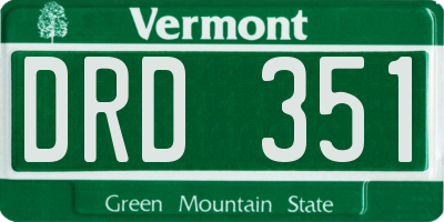 VT license plate DRD351