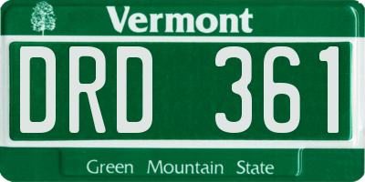 VT license plate DRD361