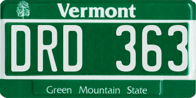 VT license plate DRD363
