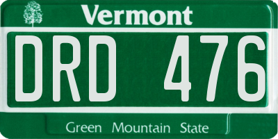 VT license plate DRD476