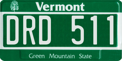 VT license plate DRD511