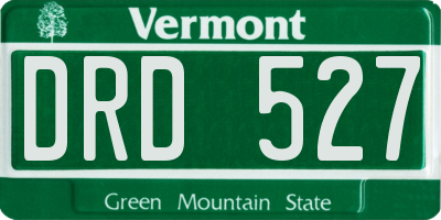 VT license plate DRD527