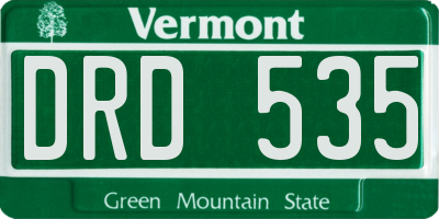 VT license plate DRD535