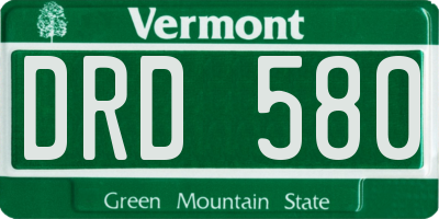 VT license plate DRD580