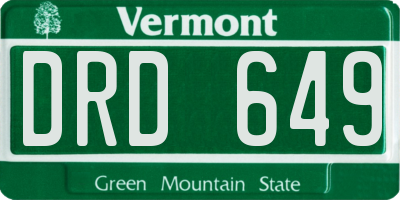 VT license plate DRD649