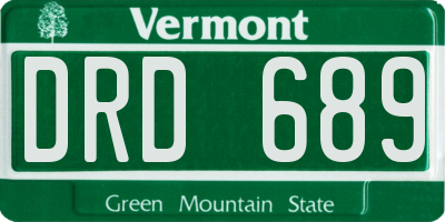 VT license plate DRD689