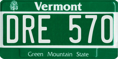 VT license plate DRE570