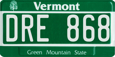 VT license plate DRE868