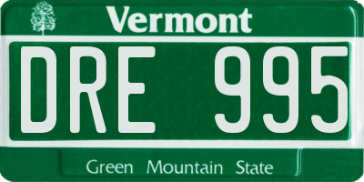 VT license plate DRE995