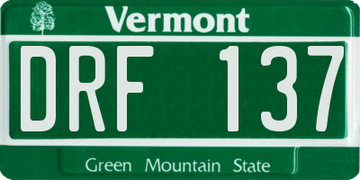 VT license plate DRF137