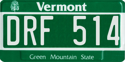 VT license plate DRF514