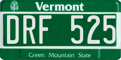 VT license plate DRF525