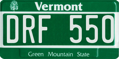 VT license plate DRF550