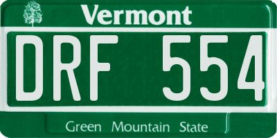 VT license plate DRF554