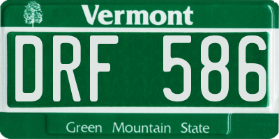 VT license plate DRF586