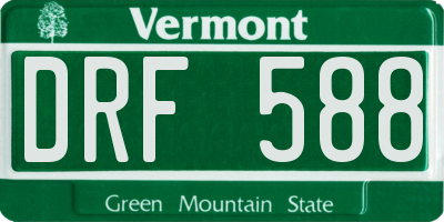 VT license plate DRF588