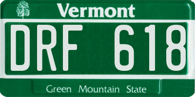 VT license plate DRF618