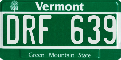 VT license plate DRF639