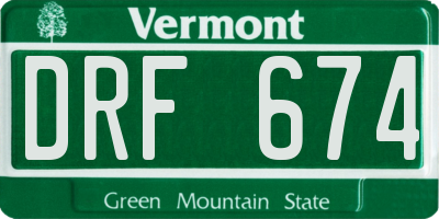 VT license plate DRF674