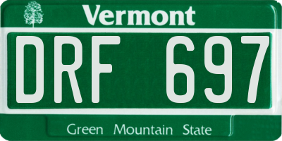 VT license plate DRF697