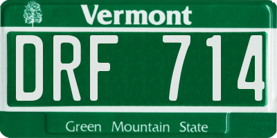 VT license plate DRF714