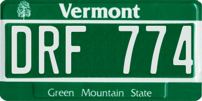 VT license plate DRF774