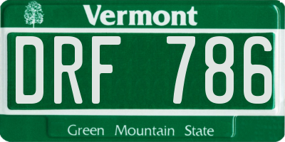 VT license plate DRF786