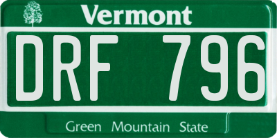 VT license plate DRF796
