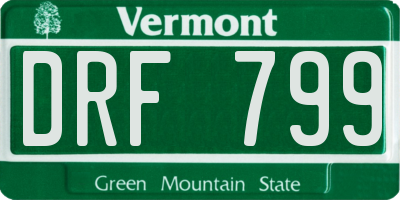 VT license plate DRF799