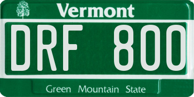 VT license plate DRF800