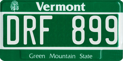 VT license plate DRF899
