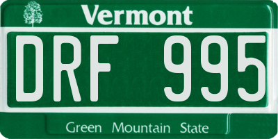 VT license plate DRF995