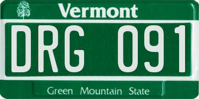 VT license plate DRG091