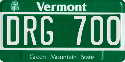 VT license plate DRG700
