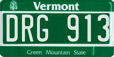 VT license plate DRG913
