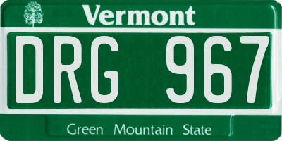 VT license plate DRG967