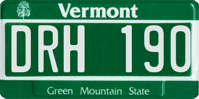 VT license plate DRH190