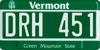 VT license plate DRH451