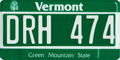 VT license plate DRH474