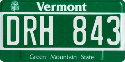 VT license plate DRH843