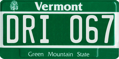 VT license plate DRI067