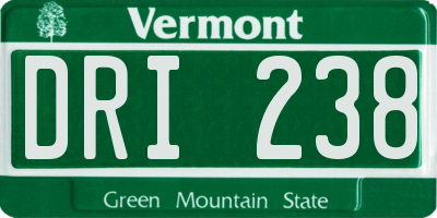 VT license plate DRI238